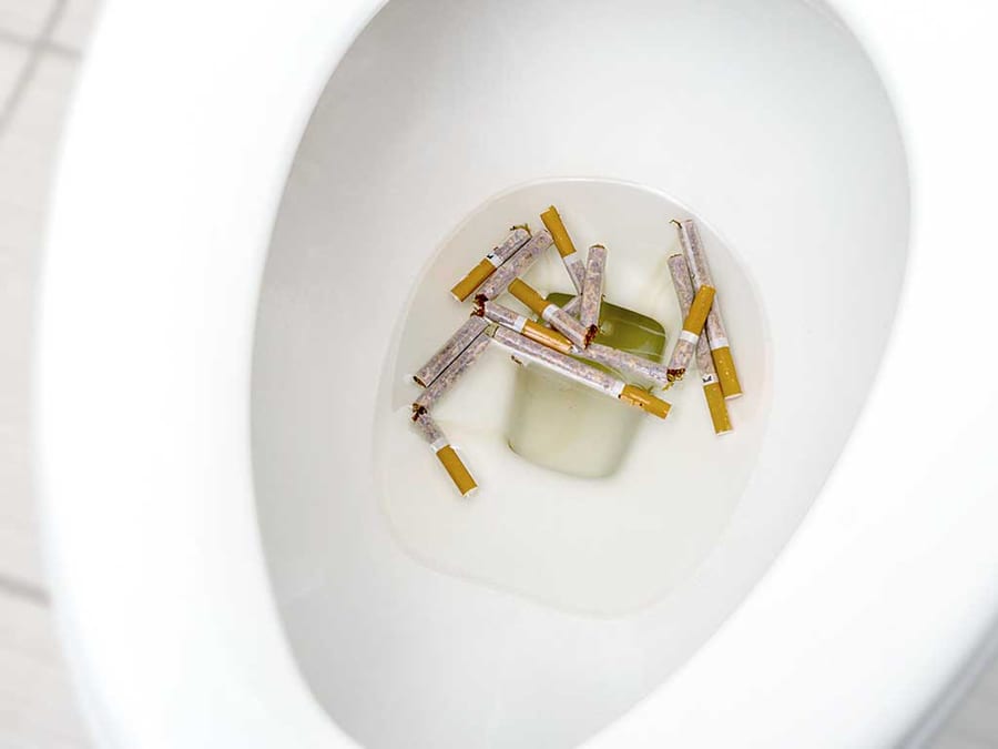 Things You Shouldn't Flush Down The Toilet: Cigarette Butts