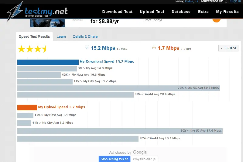 Free Internet Speed Tester: TestMy.net